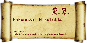 Rakonczai Nikoletta névjegykártya