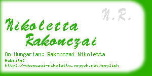 nikoletta rakonczai business card